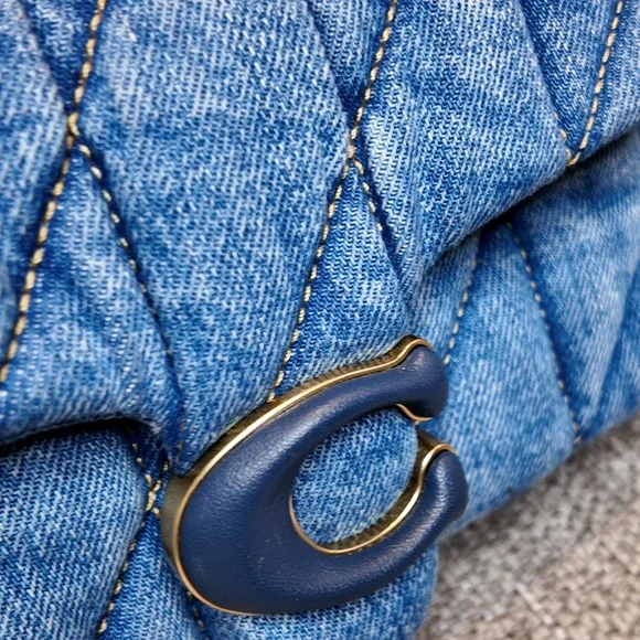 Quilted Denim Pillow Tabby Shoulder Bag - Picture 4 of 6